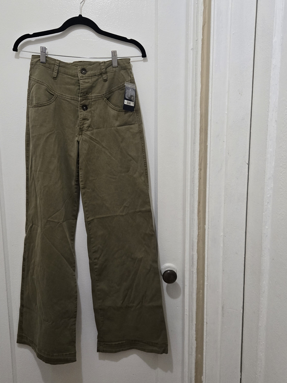 Lucky Brand Olive Green Wide Leg High-Rise Jeans